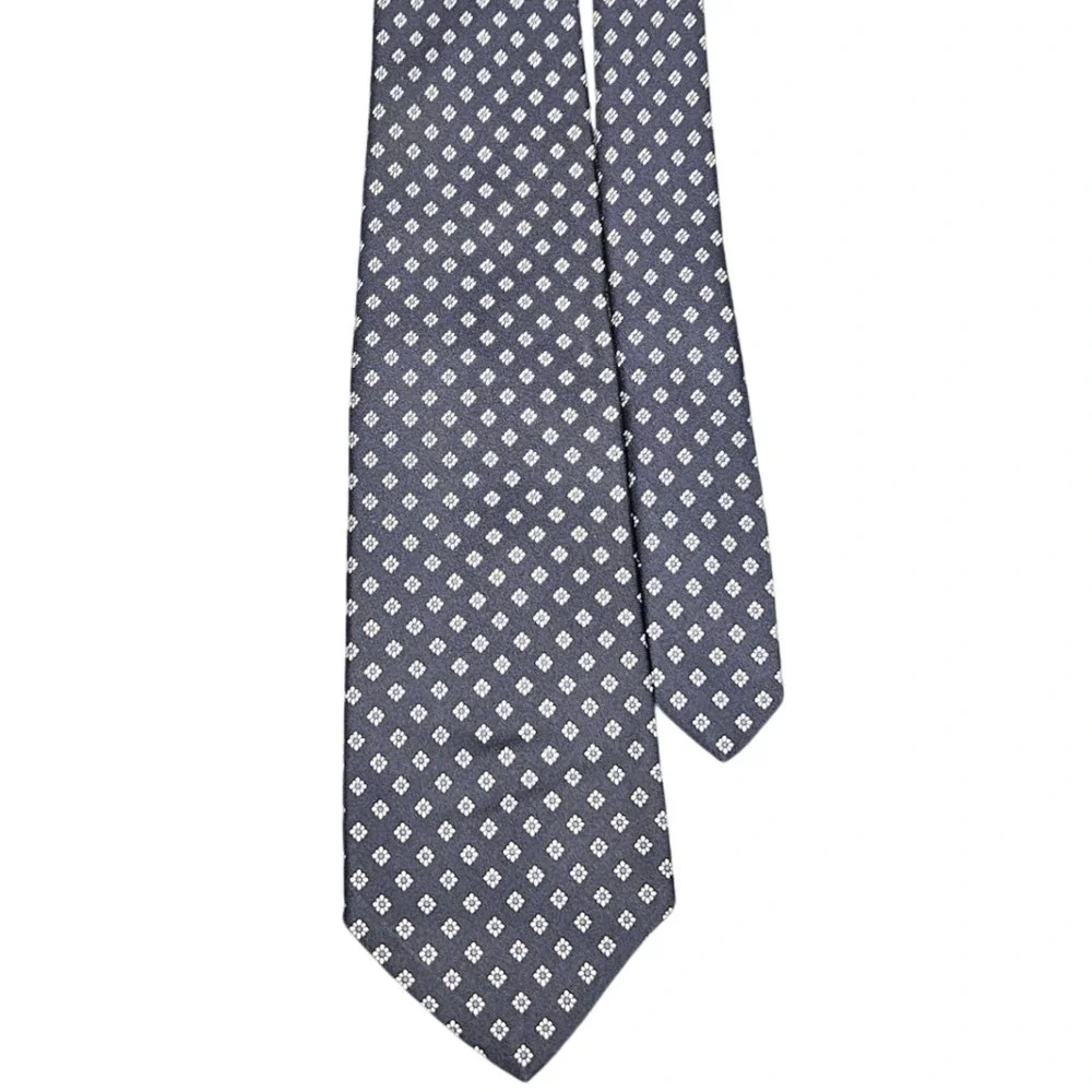 Brooks Brothers Silk Tie Navy Blue Floral Made in USA Office Career‎ Business